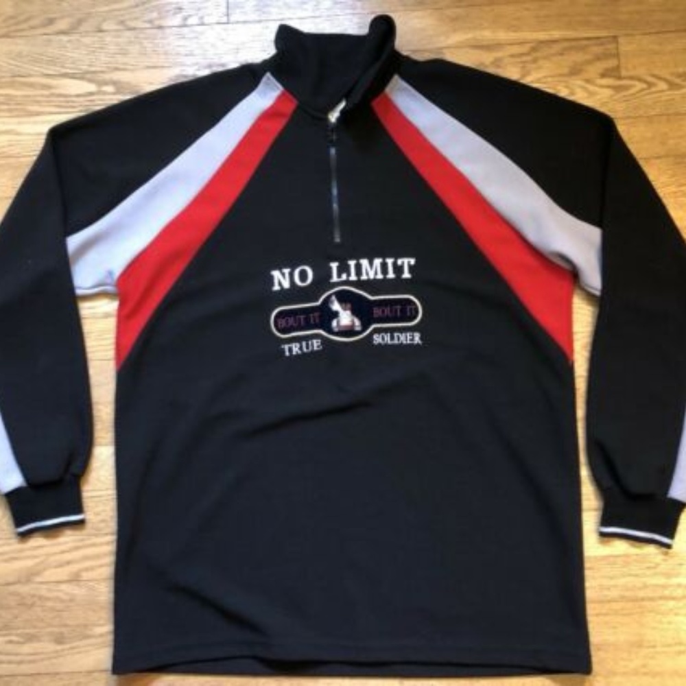 VTG 90s NO LIMIT RECORDS 1/2 ZIP SHIRT L hip hop